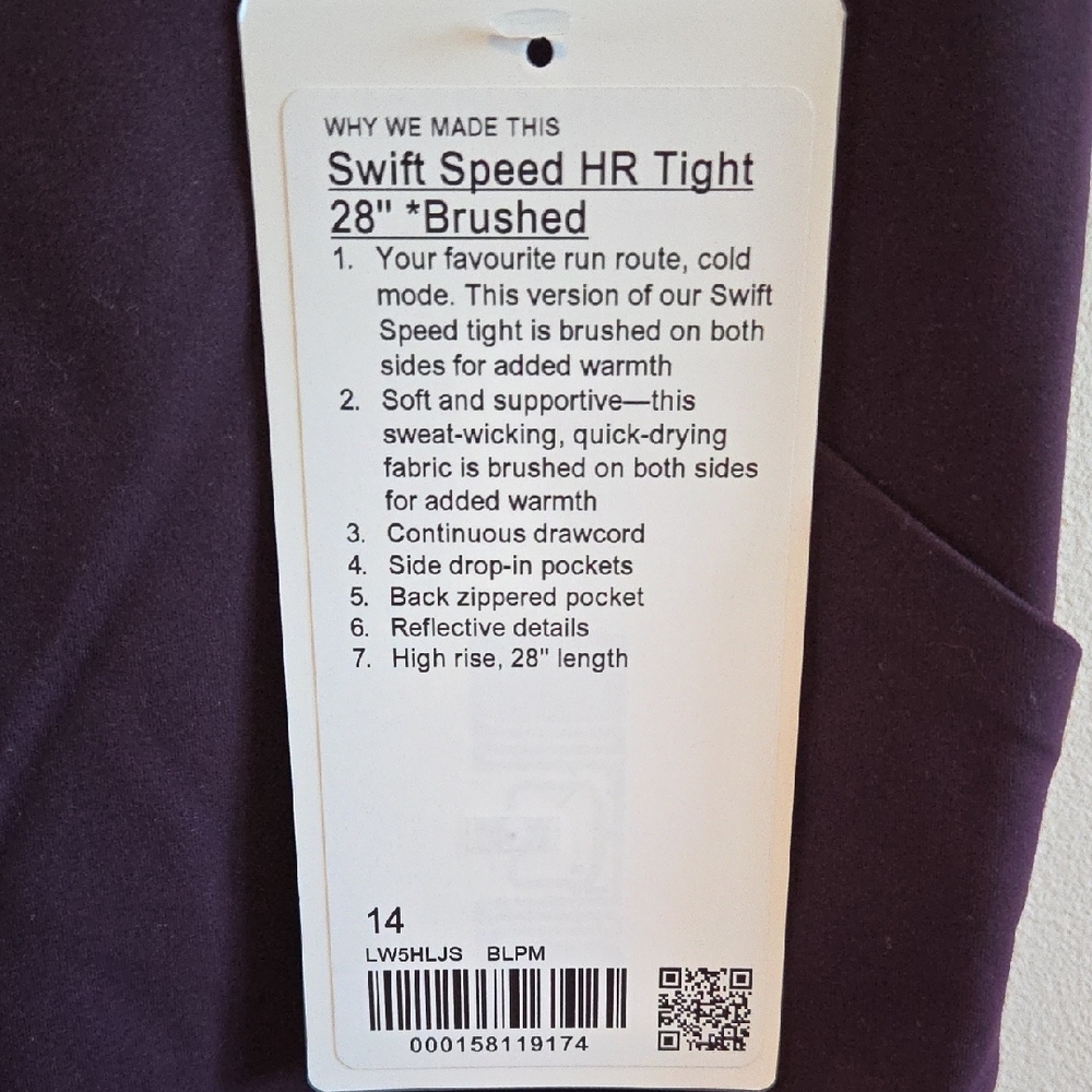 NWT! Brushed Swift Speed Legging Size 14 - Picture 2 of 4